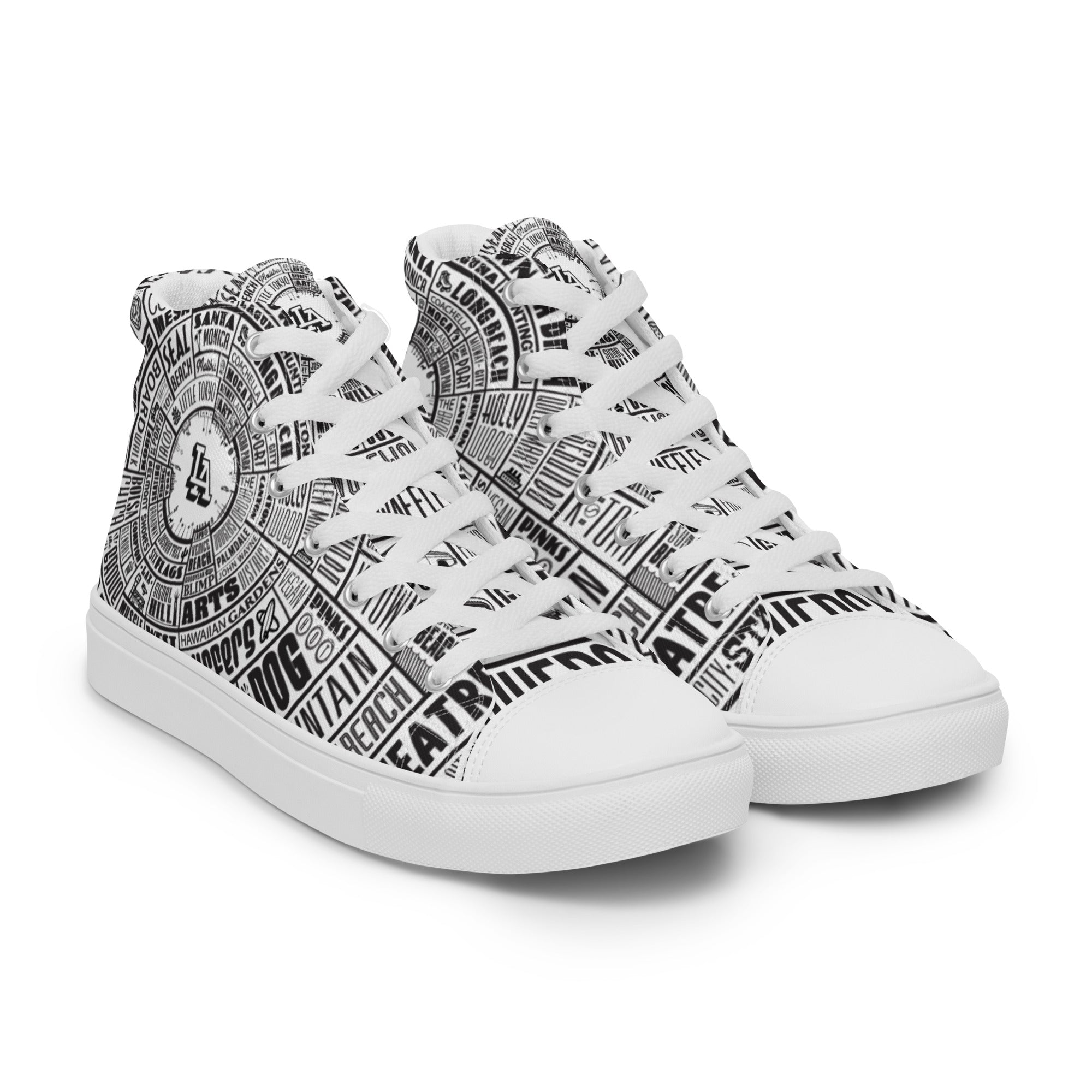 LA vibes authentic Unisex High Top Canvas Shoes